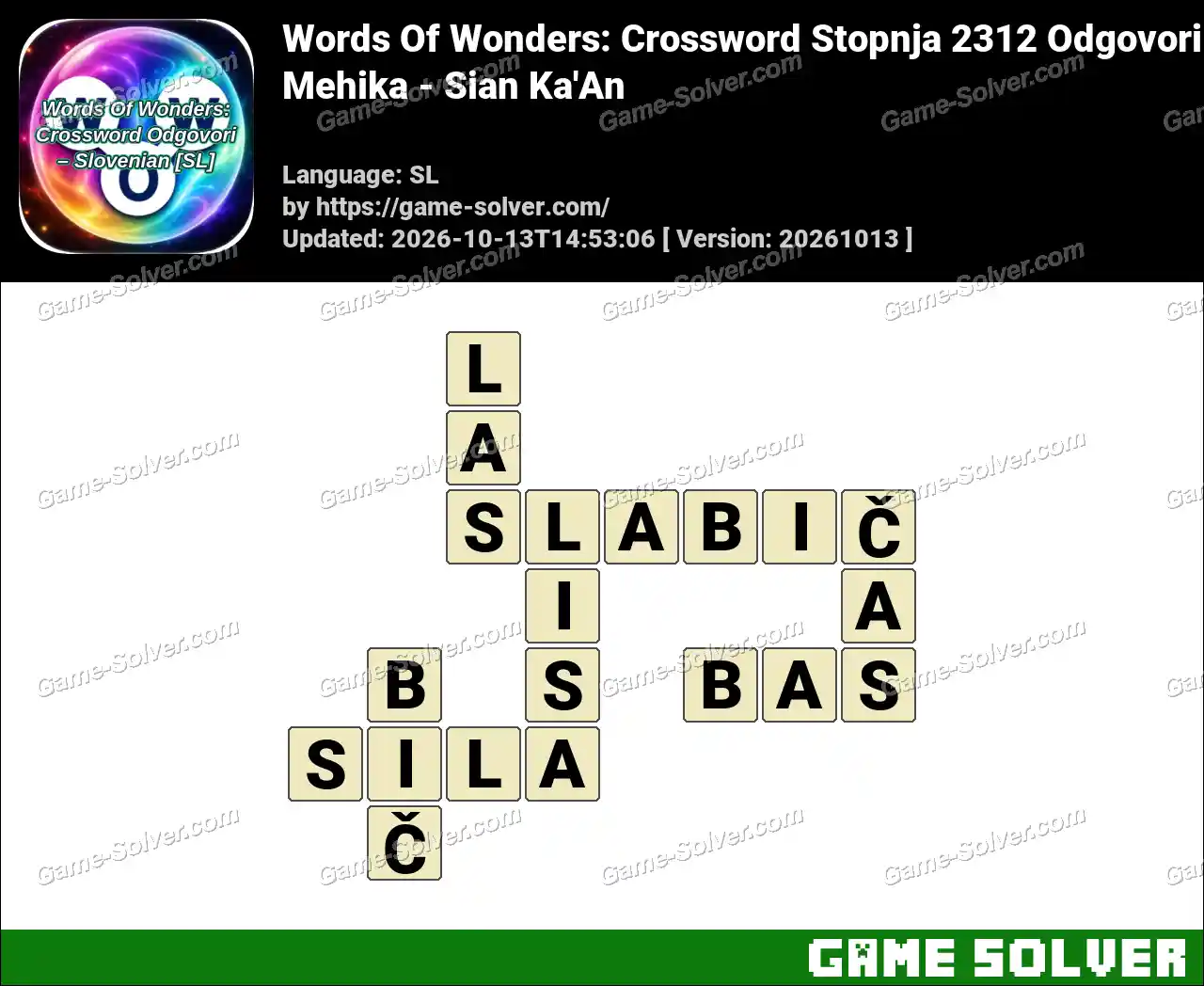 Words Of Wonders: Crossword Stopnja 2312 Odgovori – Mehika – Sian Ka’An